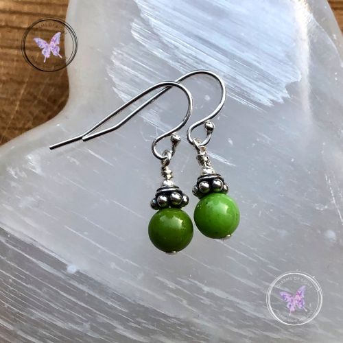 Chrysoprase Silver Earrings